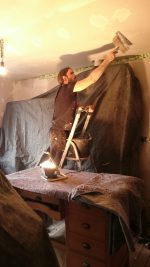Plastering.