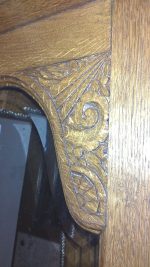 Carving, the glass doors are beveled